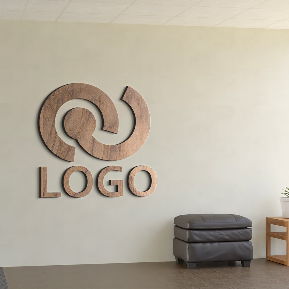 Insegna con logo in legno